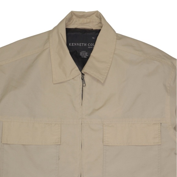 Kenneth Cole Jacket Utility Windbreaker Nylon Men Size S/P/P Beige - Picture 3 of 13